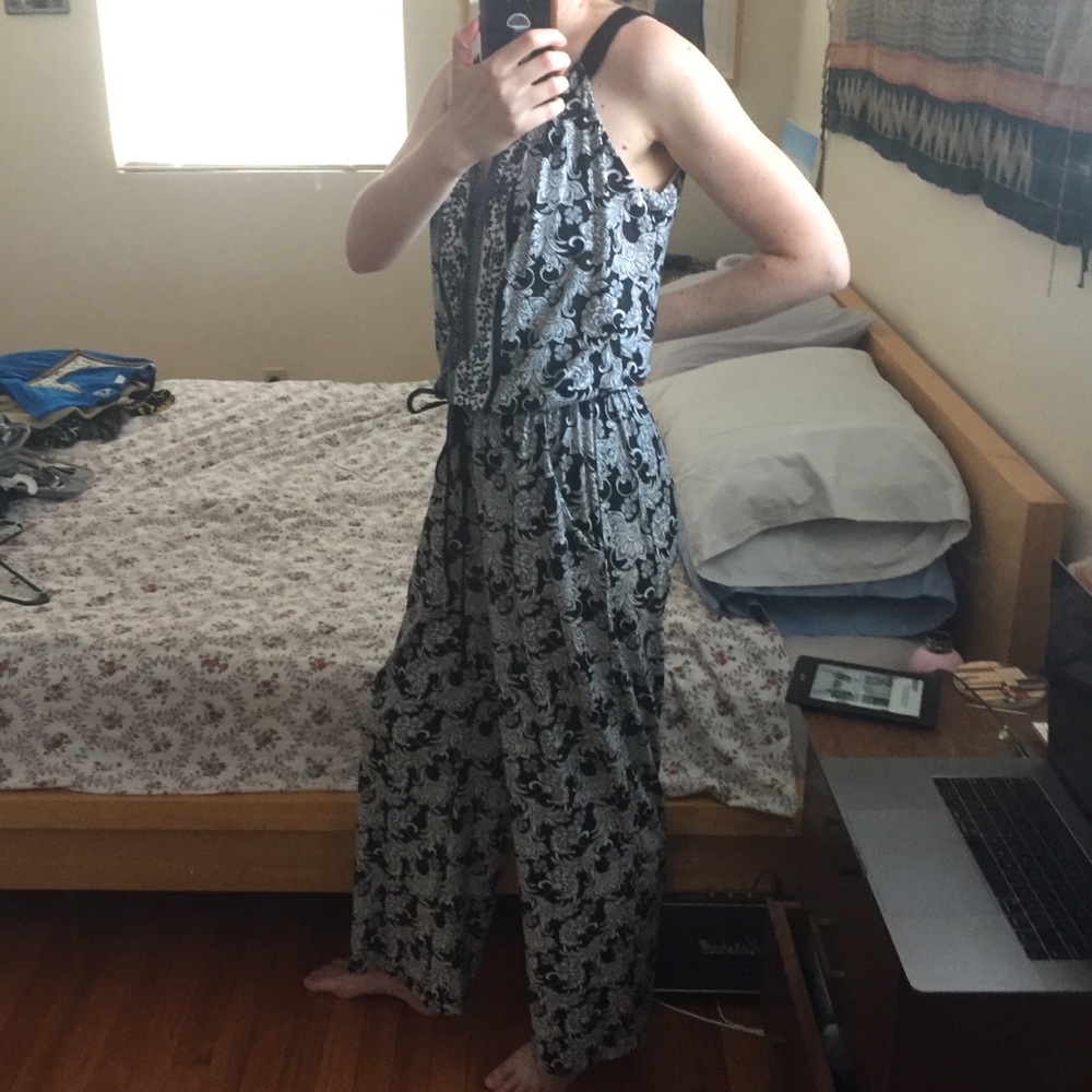 Boho black and white jumpsuit